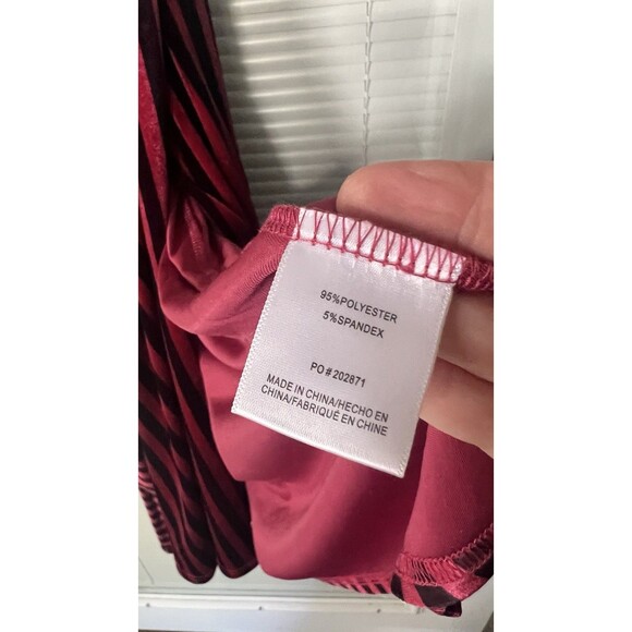 ModCloth Victorian Velvet Striped Midi Wrap Dress Women’s Size 3X Burgundy NWT - Picture 5 of 8